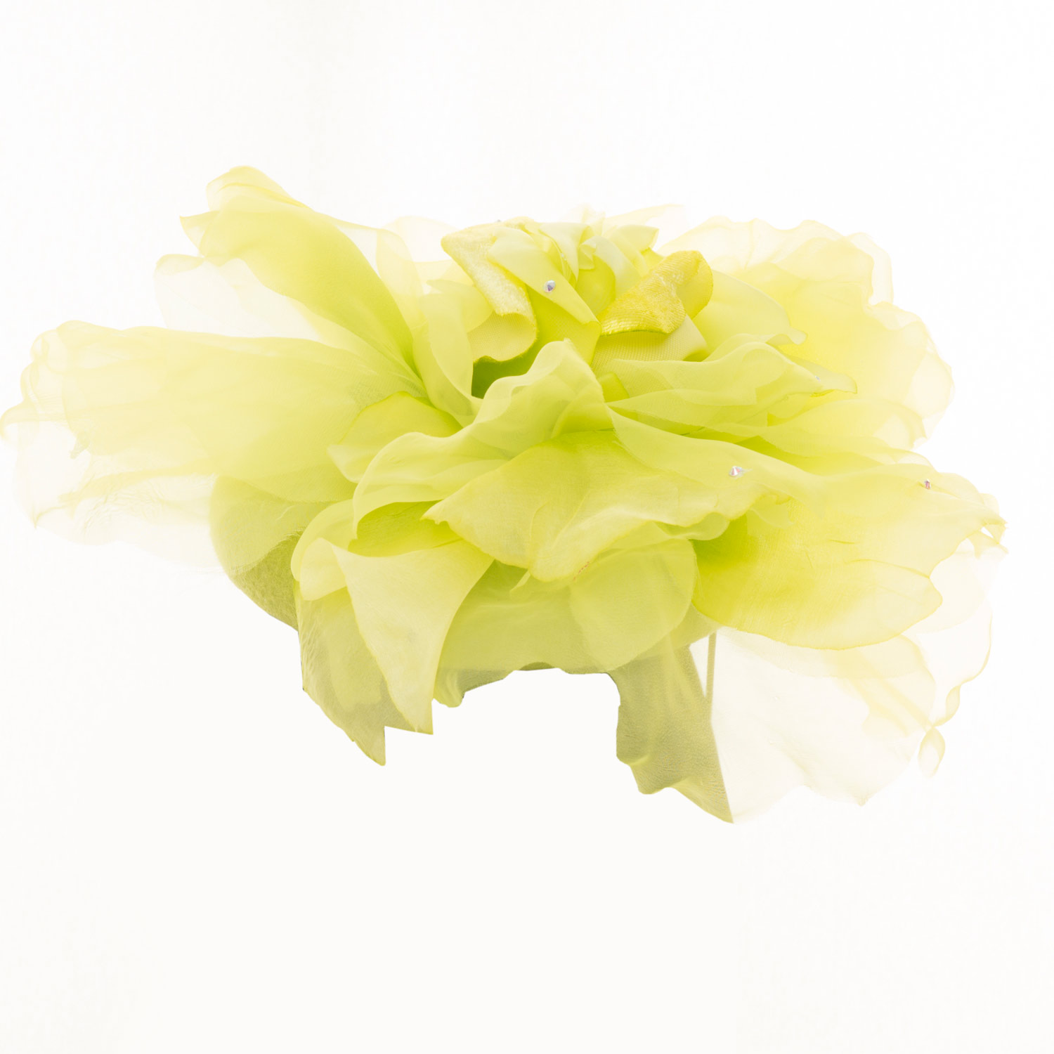 LIME GREEN SINAMAY BASE HAT